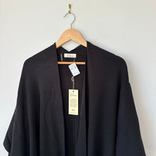 Load image into Gallery viewer, Elan Striped Cardigan Poncho Black White O/S NWT