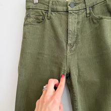 Load image into Gallery viewer, Mother Looker Ankle Fray High Waisted Jeans Military Green 25