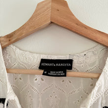 Load image into Gallery viewer, Anthropologie Hemant & Nandita Aditya Embroidered Eyelet Tassel Casual Mini Dress White M