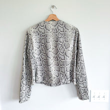 Load image into Gallery viewer, Elie Tahari Janet Python-Embossed Leather Jacket L