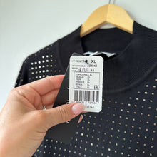 Load image into Gallery viewer, Joseph Ribkoff Beaded Crew Neck Long Sleeve Pullover Casual Top Black XL NWT