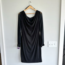 Load image into Gallery viewer, Frank Lyman Polka Dot Semi-Sheer Long Sleeve Mini Dress Black 14 NWT