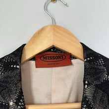 Load image into Gallery viewer, Missoni Silk Blend Single-Breasted Notch Lapel Lace Overlay Blazer Black 46