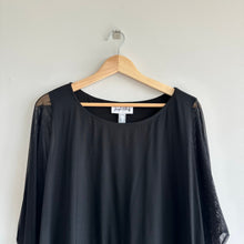 Load image into Gallery viewer, Joseph Ribkoff Round Neck Sheer Sleeve Overlay Tunic Top Black 18