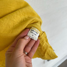 Load image into Gallery viewer, Terzo Millennio Linen Embroidered Short Sleeve Shift Mini Dress Yellow S
