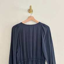 Load image into Gallery viewer, Splendid Sutton Long Sleeve Drawstring Waist Blouson Dress Deep Sea S