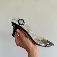 Load image into Gallery viewer, Gianvito Rossi Alice Leather Transparent PVC Slingback Pumps Black 8