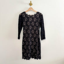 Load image into Gallery viewer, Diane Von Furtenberg Colleen 3/4 Sleeve Lace Mini Dress Black 4
