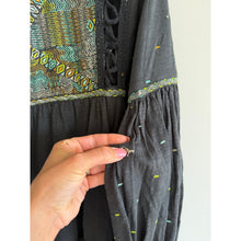 Load image into Gallery viewer, Free People Much Love Embroidered V-Neck Long Sleeve Tunic Top Black XS NWT