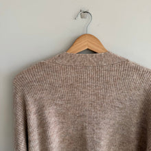 Load image into Gallery viewer, Peyton Jensen Ribbed Knit V-Neck Button Front Cardigan Brown M