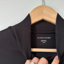 Load image into Gallery viewer, Eileen Fisher Stretch Jersey Knit Mock Neck Long Sleeve Top Black M