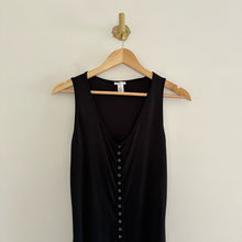Load image into Gallery viewer, BP. Snap Front Sleeveless Ribbed Bodycon Scoop Neck Midi Tank Dress Black M