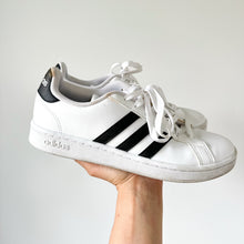 Load image into Gallery viewer, Adidas Grand Court Lace Up Leather Low Top Sneakers White Black 7.5