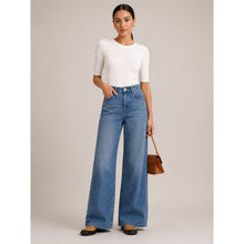 Load image into Gallery viewer, Triarchy Organic Cotton Denim Ms Fonda High Rise Wide Leg Jeans Blue 29