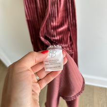 Load image into Gallery viewer, Baltic Born Andi Ribbed Velvet Short Sleeve Maxi Wrap Dress Dark Rose S