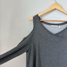 Load image into Gallery viewer, Soft Surroundings Cortese Tunic Cold Shoulder Pullover Gray M