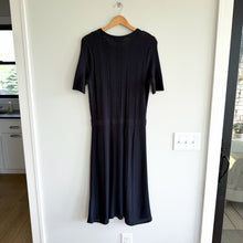 Load image into Gallery viewer, Hugo Boss Frizana Fitted Knit Jumper Short Sleeve Crewneck Dress Black M NWT