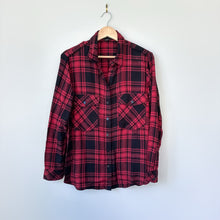 Load image into Gallery viewer, Sanctuary Plaid Snap Front Long Sleeve Shirt Red Black S