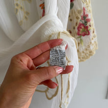 Load image into Gallery viewer, Johnny Was Floral Embroidered Eyelet Sheer Side Slits Tunic Top White M