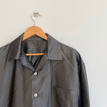 Load image into Gallery viewer, Dosa Silk Long Sleeve Collared Chest Pockets Button Up Shirt Gray