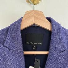 Load image into Gallery viewer, NWT Banana Republic Classic-Fit Herringbone Blazer Purple 0