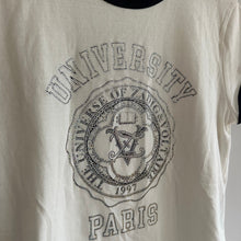 Load image into Gallery viewer, Zadig & Voltaire University Paris Sequin Short Sleeve Graphic Tee White L