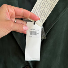 Load image into Gallery viewer, Gerard Darel Goat Suede Leather Button Front Trench Coat Green 42 NWT