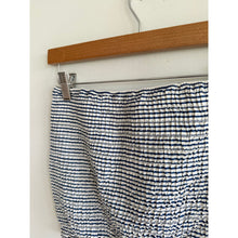 Load image into Gallery viewer, Donni Striped Pattern Strapless Cropped Top High Rise Wide Leg Pants Set Blue L
