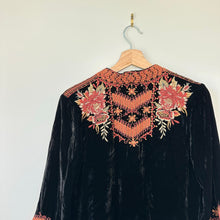 Load image into Gallery viewer, Johnny Was Elim Velvet Draped Embroidered Kimono Cardigan S NWT