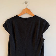 Load image into Gallery viewer, Akris Punto Faux-Leather Hem Short Sleeve Dress Black 10