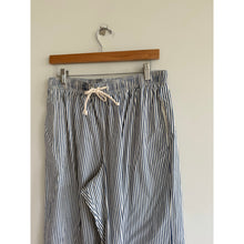 Load image into Gallery viewer, Donni Striped Pattern Strapless Cropped Top High Rise Wide Leg Pants Set Blue L
