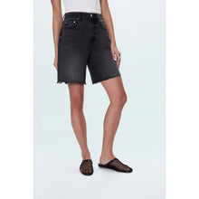 Load image into Gallery viewer, Pistola Kaylee Loose Denim Raw Hem High Rise Bermuda Shorts Black 31