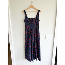 Load image into Gallery viewer, Abercrombie & Fitch Strawberry Print Sleeveless Midi Dress Blue M Tall NWT