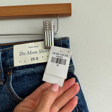 Load image into Gallery viewer, Abercrombie & Fitch The Mom High Rise Raw Hem Denim Jean Shorts Blue 25 NWT