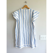 Load image into Gallery viewer, Vineyard Vines Harbor Tie Neck Flutter Sleeve Mini Dress White Blue XL