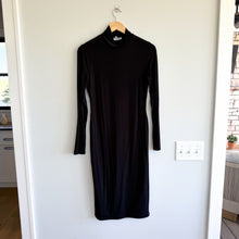 Load image into Gallery viewer, Good American Sundown Mock Neck Long Sleeve Midi Dress Black 3
