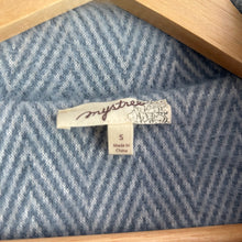 Load image into Gallery viewer, Mystree Fuzzy Soft Button Front Herringbone Shacket Blue S