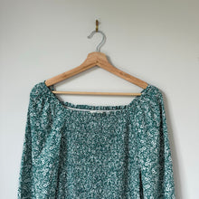 Load image into Gallery viewer, Jessica Simpson Floral Smocked 3/4 Sleeve Bodycon Mini Dress Green XS