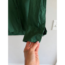 Load image into Gallery viewer, The Frankie Shop Curvy Hem Long Sleeve Side Slit Cotton Button Up Shirt Green M