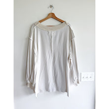 Load image into Gallery viewer, We The Free Ricky Thermal V-Neck Ribbed Knit Long Sleeve T-Shirt White M