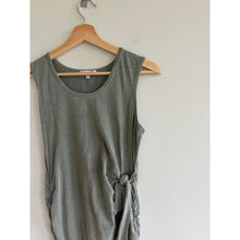 Load image into Gallery viewer, Sundry Tie-Front Ruched Sides Sleeveless Scoop Neck Mini Dress Green 0