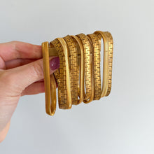 Load image into Gallery viewer, Vintage Alexis Kirk Textured Multi Strand Wide Cuff Bracelet Gold