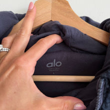 Load image into Gallery viewer, Alo Yoga Streetside 1/2 Zip Sherpa Fleece Pullover Hoodie Sweatshirt Navy L