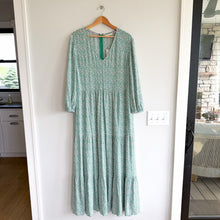 Load image into Gallery viewer, Boden Floral Print V-Neck Balloon Sleeve Maxi Dress Green 12 NWT