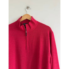 Load image into Gallery viewer, Fairway & Greene Baruffa Merino 1/4 Zip Long Sleeve Windsweater Raspberry Red XL
