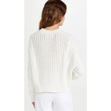Load image into Gallery viewer, Pistola Eva Cable-Knit Cropped Crew Neck Pullover Sweater White M