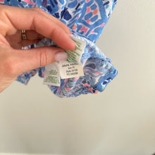 Load image into Gallery viewer, Lilly Pulitzer Duval Tic Tac Tile V-Neck Mini T-Shirt Dress Blue Pink S