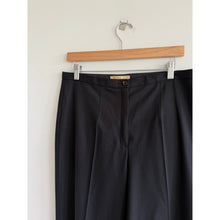 Load image into Gallery viewer, Michael Kors Wool Blend Flat Front High Rise Trouser Pants Black 12 NWT