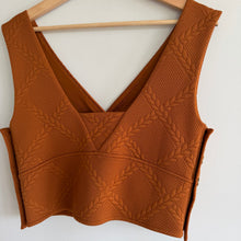 Load image into Gallery viewer, Anthropologie Maeve Pecan Textured Jacquard Button Side Cropped Tank Top Brown L