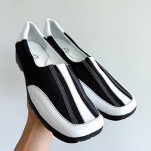 Load image into Gallery viewer, Walter Genuin Gia Colorblock Slip On Golf Comfort Shoes Black White 9.5